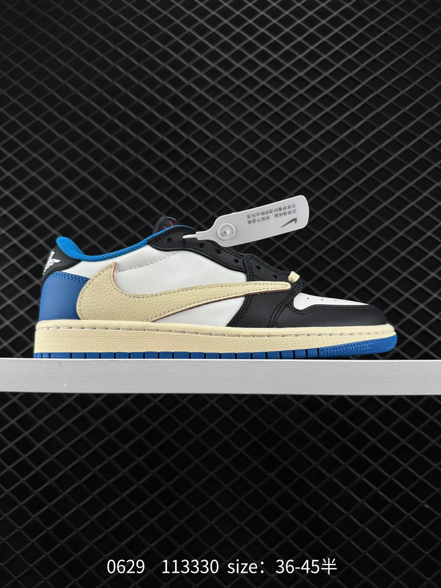 Fragment Design x Travis Scott x Nike Air Jordan 1 Low OG SP”Military Blue”